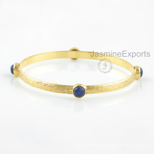 18k Gold Blue Lapis Bangle, Wholesale Supplier For Gemstone Bangles Jewelry For Women